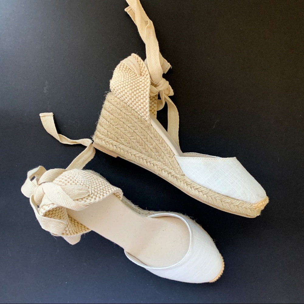 White Espadrille Wedges - NWOT
